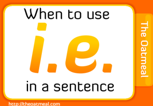 When to use i.e. in a sentence